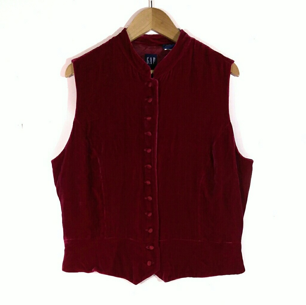 5/$25 GAP Velvet Button Up Vest (Deadstock)